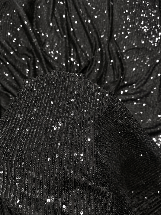 Torrey Sequin Fabric - Black