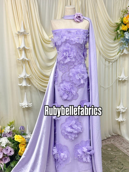 Ories Dekuxe 3D Petal Luxury Beaded Fabric
