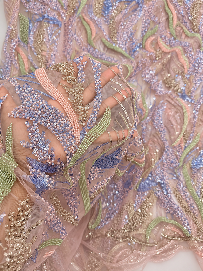 Laco Luxury Fabric - Blush/Lilac