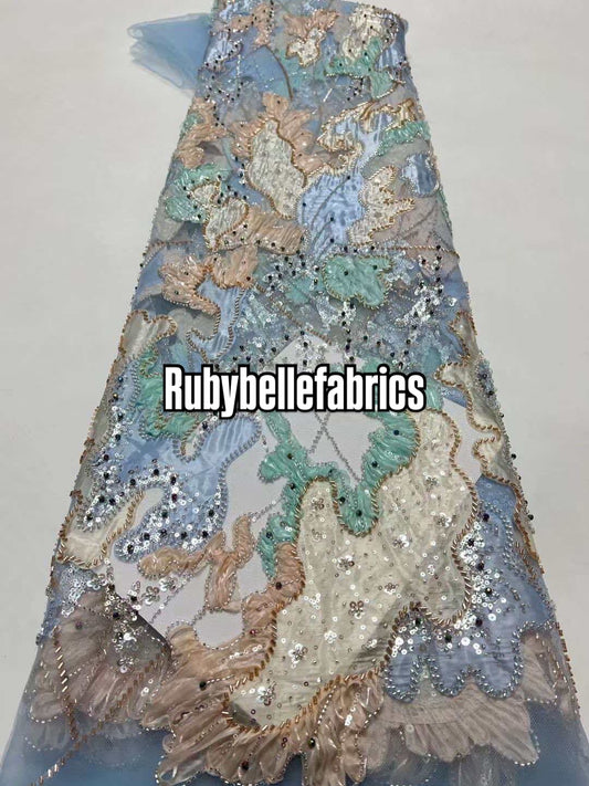 Unnu Beaded Sequin Lace Fabric