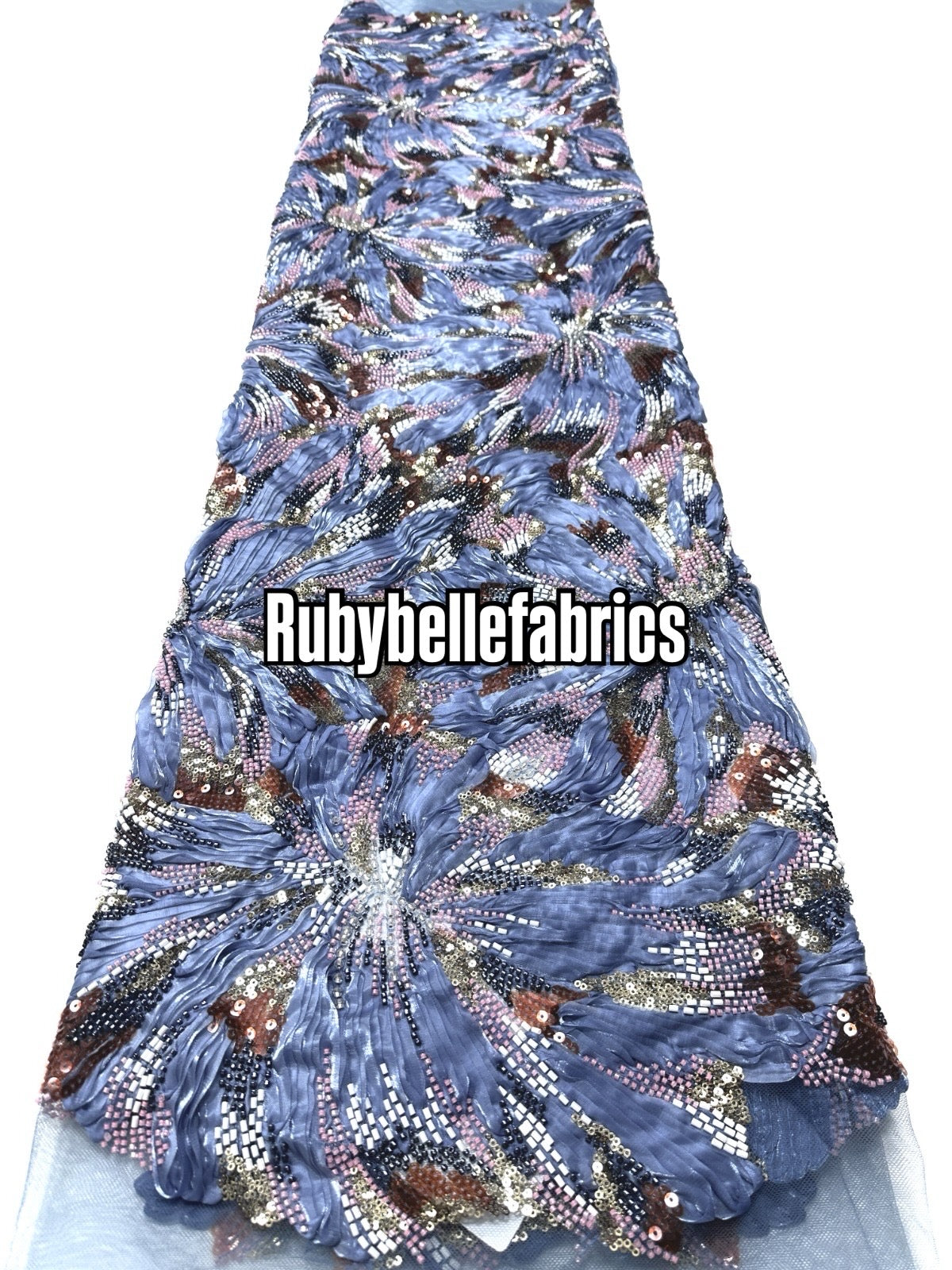 Econd Deluxe Luxury Floral Sequin beaded Fabric