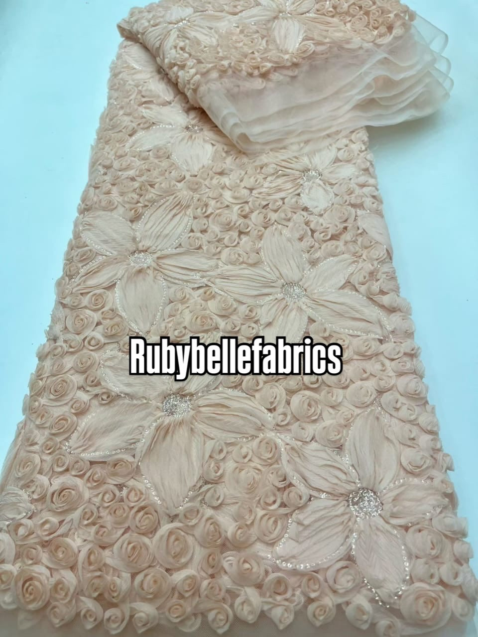 Wriod Luxury 3D Floral Beaded Fabric