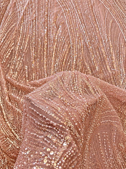 Hase Beaded Luxury Fabric - Blush Pink