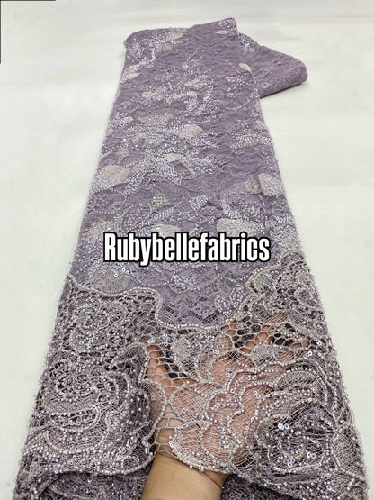 Etton Beaded Scallop Egde Lace Fabric