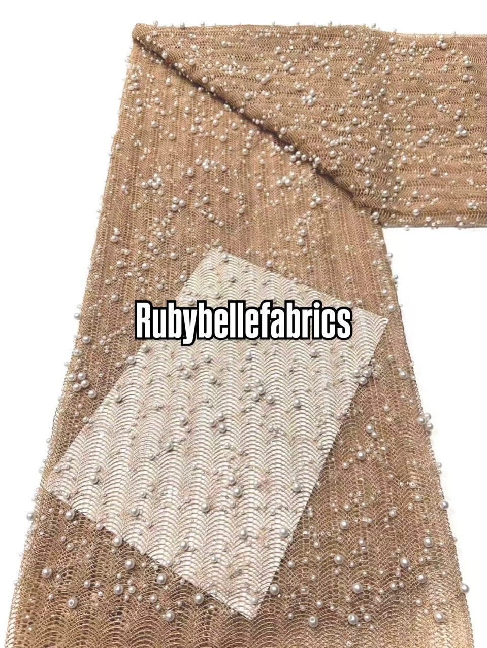 Aysox Fish Net Deluxe Sequin Beaded Fabric