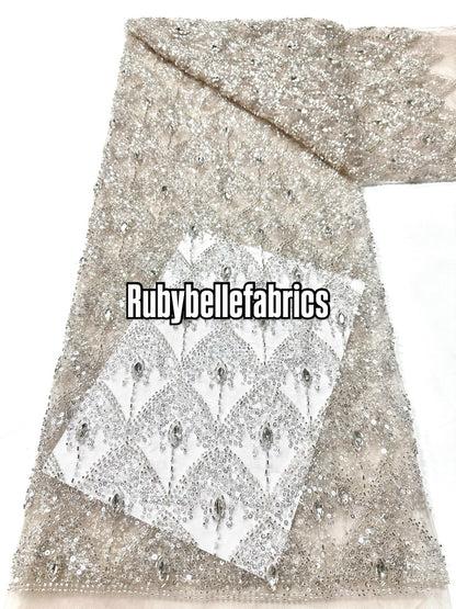 Arey Sparkle Crystal Lace Fabric