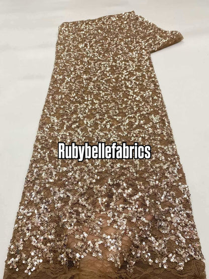 Umber Net Sequin Fabric