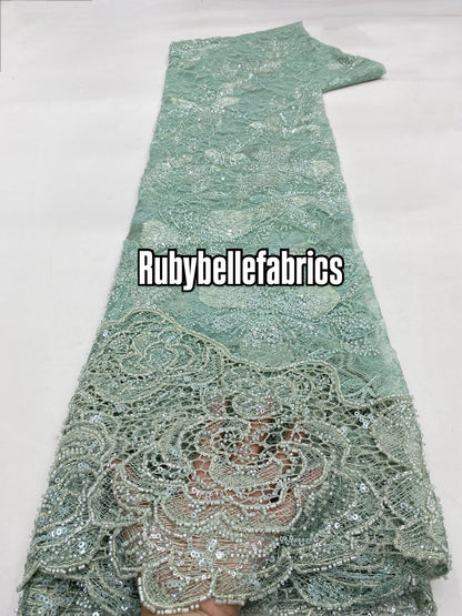 Etton Beaded Scallop Egde Lace Fabric