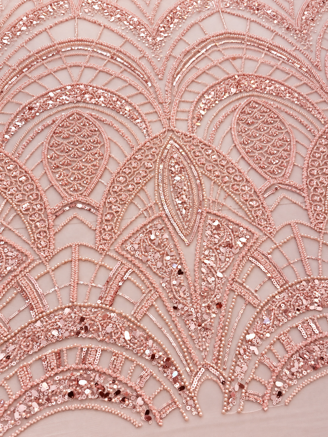 Enenia Beaded Luxury Fabric - Blush Pink