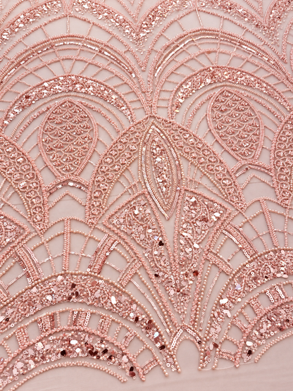 Enenia Beaded Luxury Fabric - Blush Pink