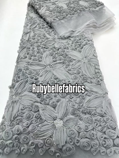 Wriod Luxury 3D Floral Beaded Fabric
