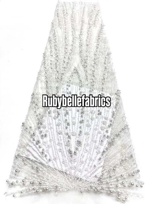 Encia Beaded Lace Fabric