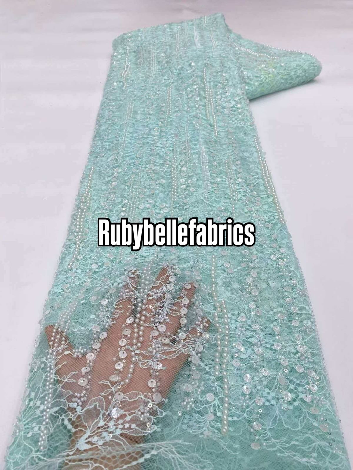 Alonxy Beaded Floral Fabric