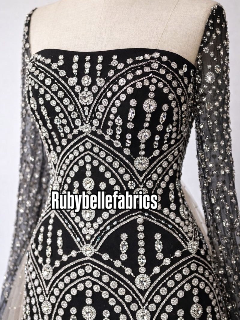 Galia Sparkle Crystal Lace Fabric