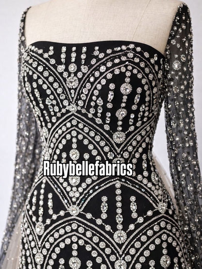 Galia Sparkle Crystal Lace Fabric