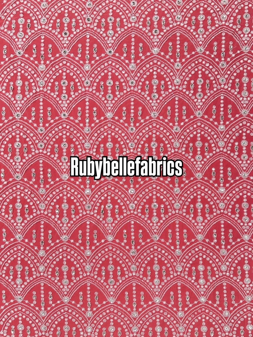 Galia Sparkle Crystal Lace Fabric