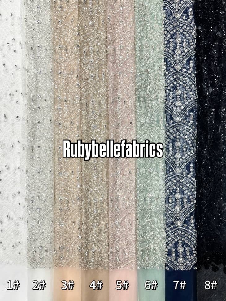 Galia Sparkle Crystal Lace Fabric