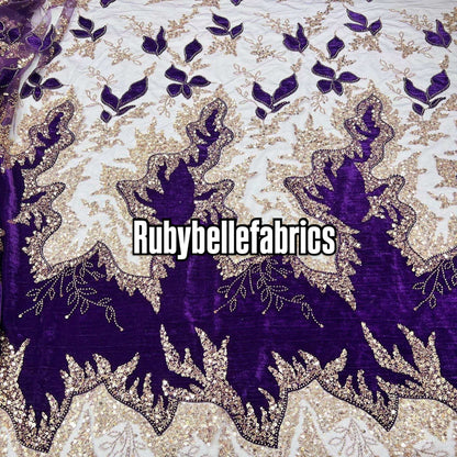 Loomxy Beaded Velvet Fabric