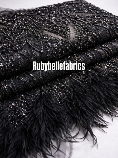 Regal Feather Sequin Fabric