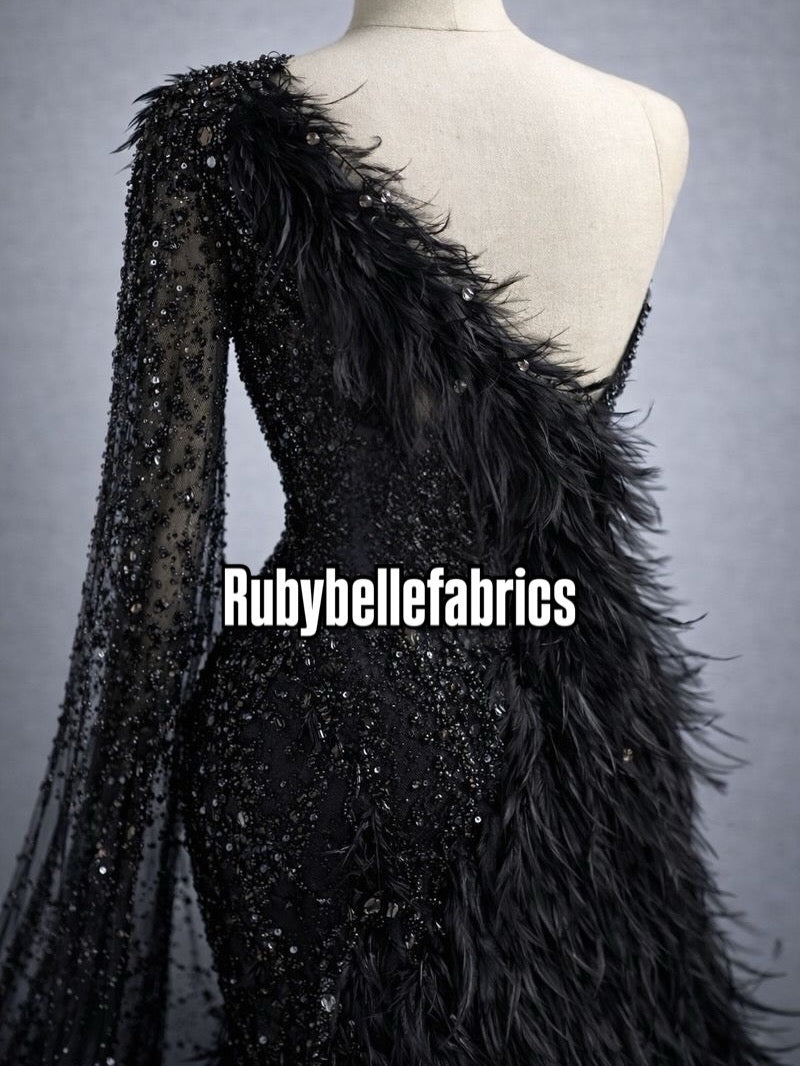 Regal Feather Sequin Fabric