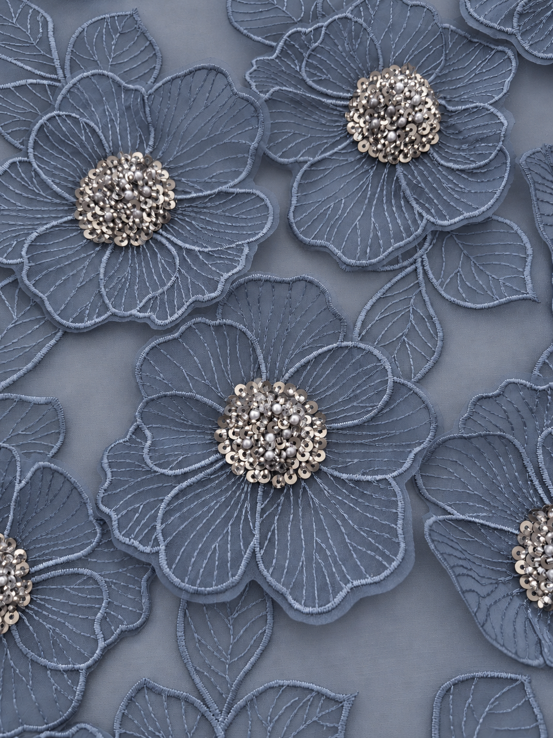 Peluxe 3D Luxury Fabric - Misty Dusty Blue