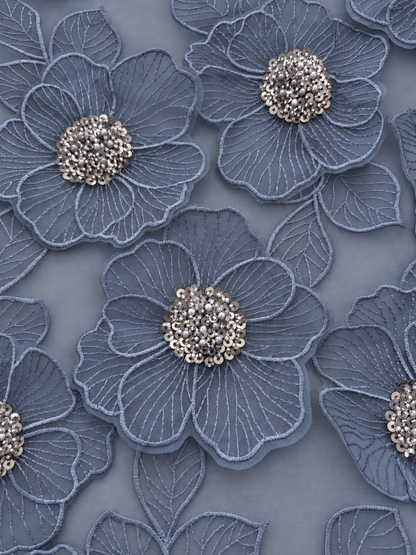 Peluxe 3D Luxury Fabric - Misty Dusty Blue
