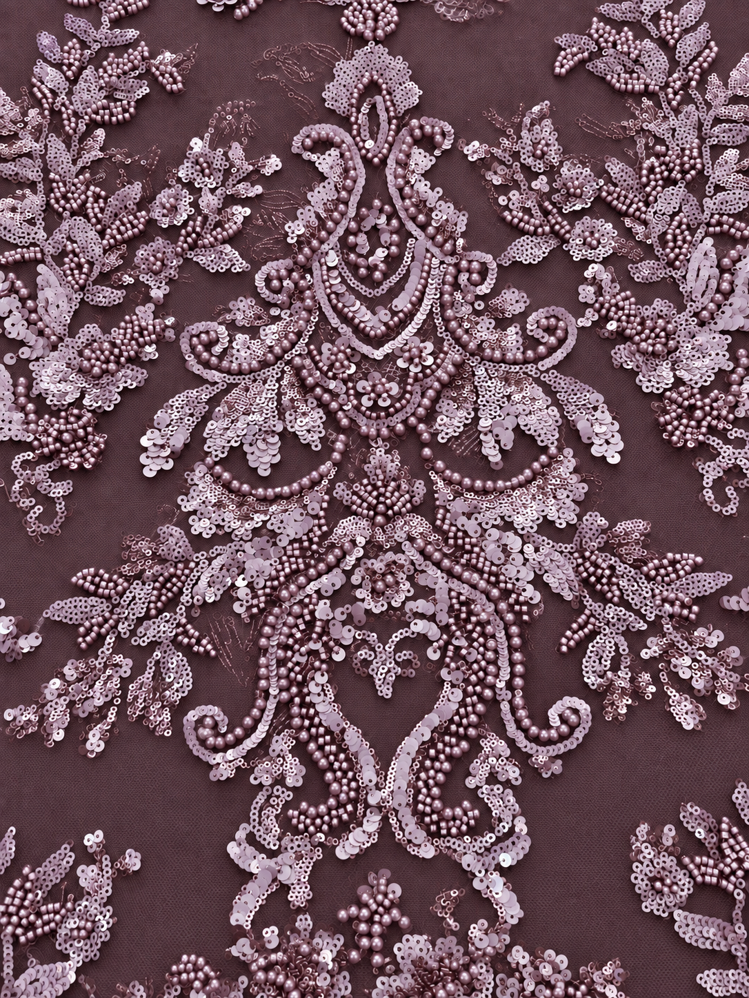 Suthe Luxury Beaded Fabric - Deep Mauve