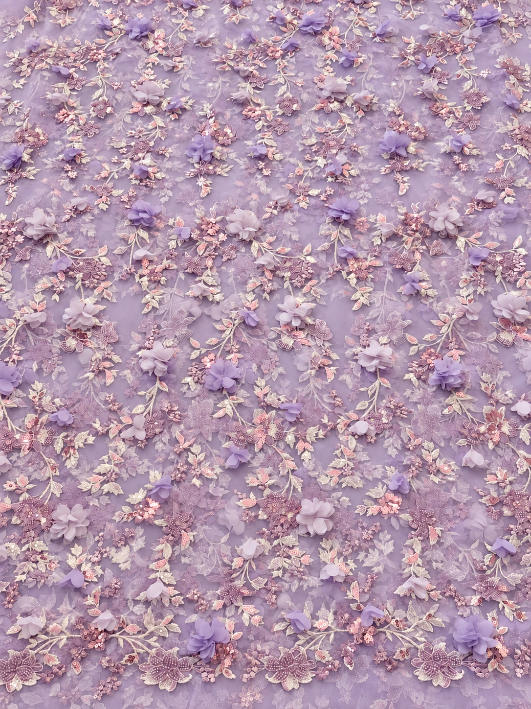 Fallo 3D Sequin Fabric - Lilac
