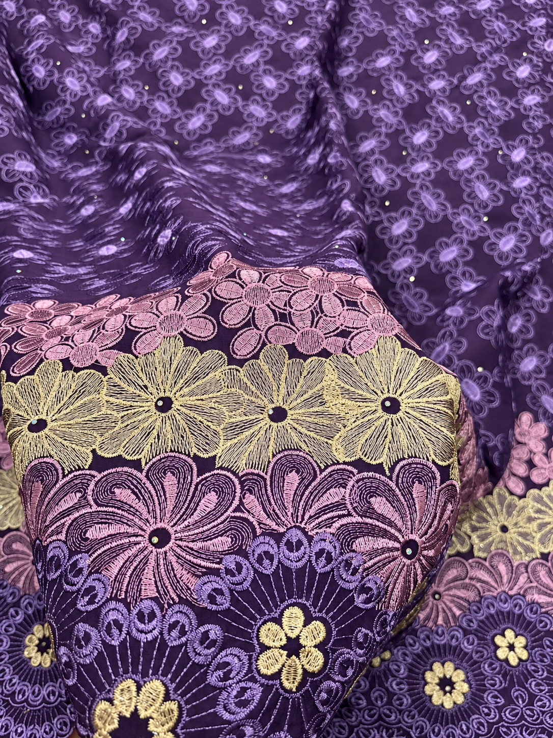 Nnoites Voile Lace - Purple/Gold