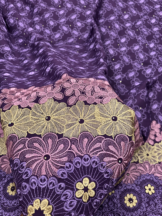 Nnoites Voile Lace - Purple/Gold