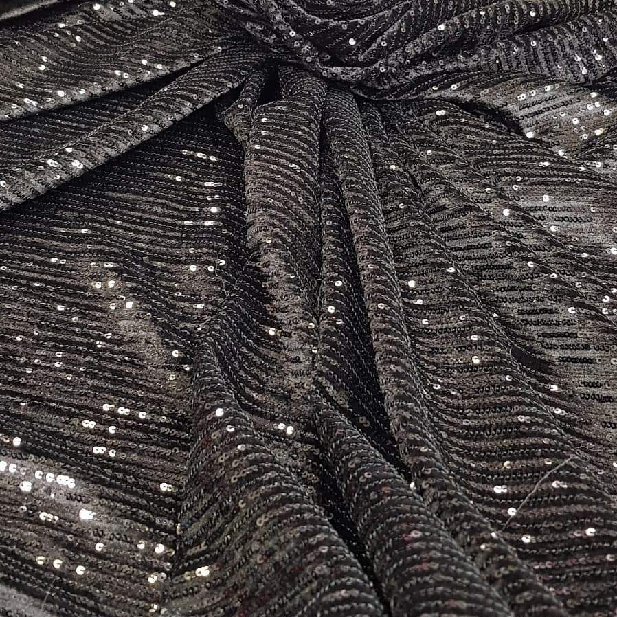 Torrey Sequin Fabric - Black