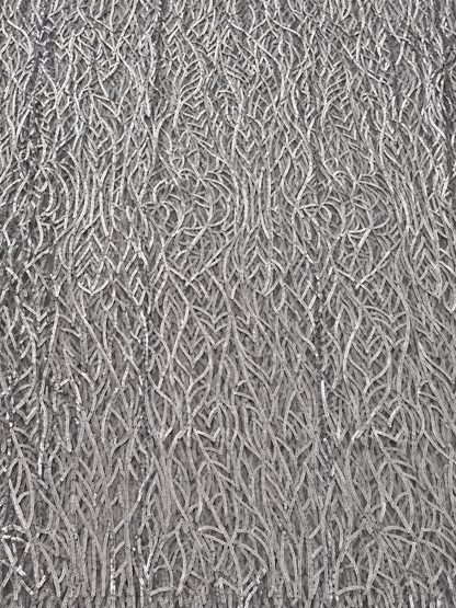 Zixule Silver Grey Sparkling Sequin Tulle Fabric
