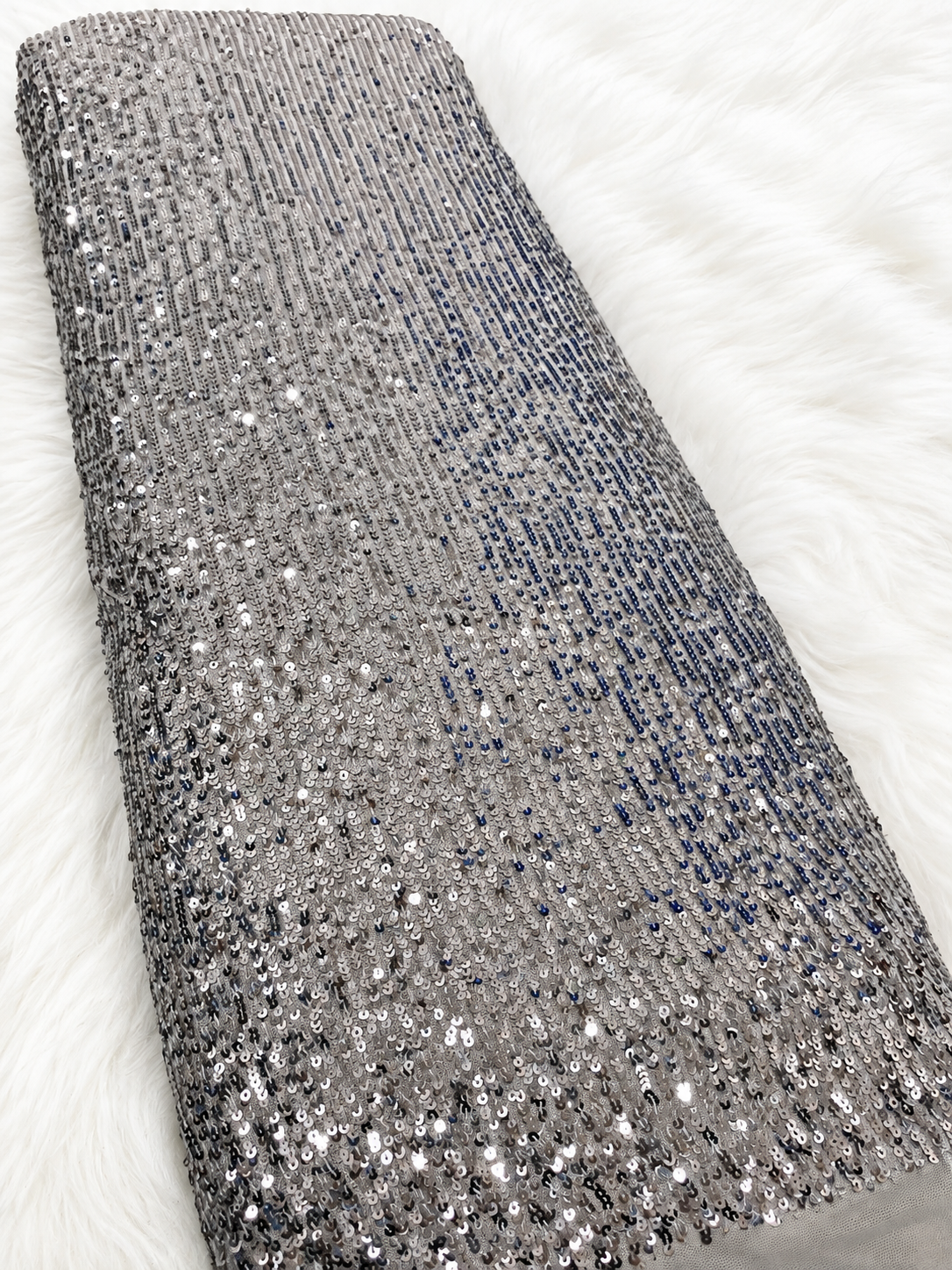 Torrey Sequin Fabric - Grey