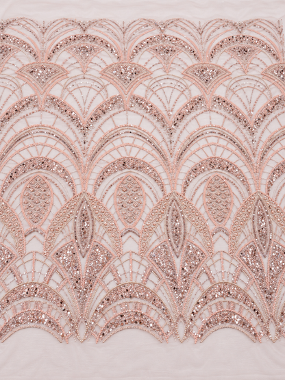 Enenia Beaded Luxury Fabric - Blush Pink