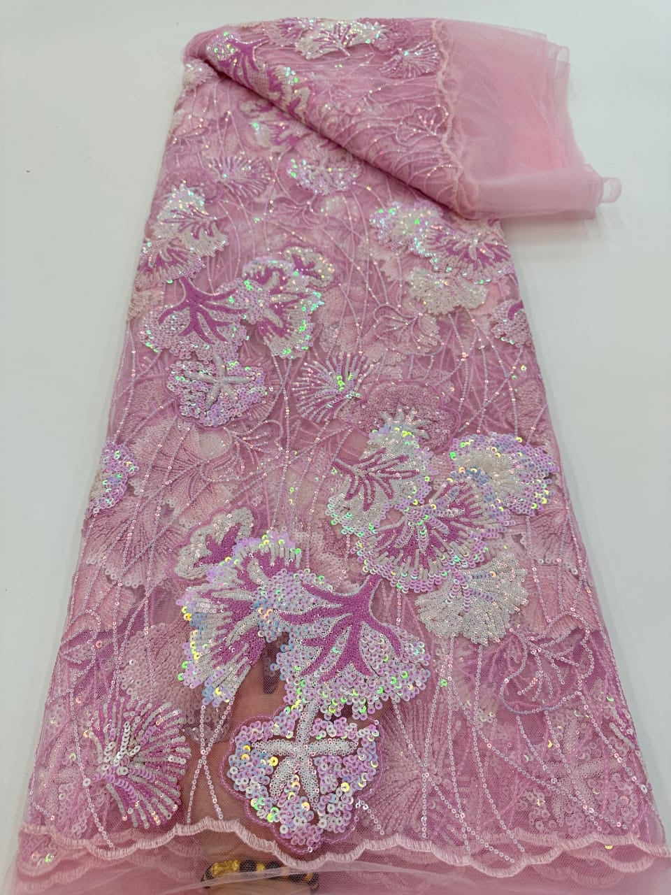 Gizelie French Lace Fabric - Pink