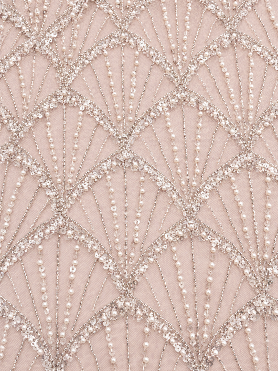Izzlie Quality Beaded Fabric - Pink
