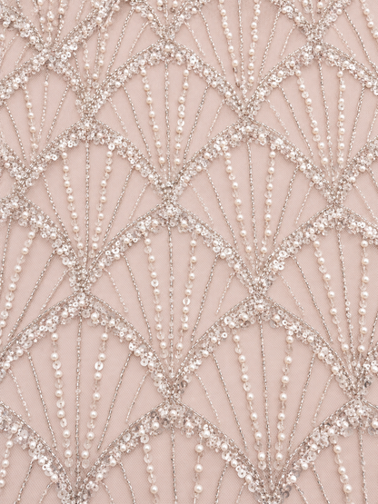 Izzlie Quality Beaded Fabric - Pink