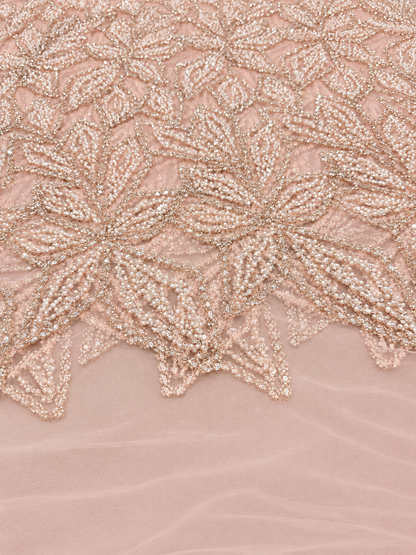 Fuller Quality Beaded Fabric - Pink