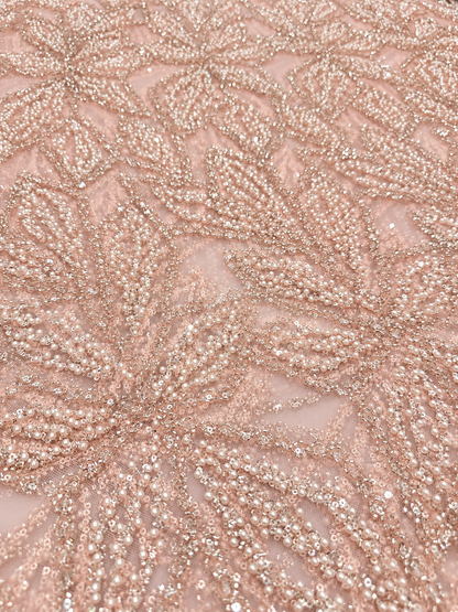Fuller Quality Beaded Fabric - Pink