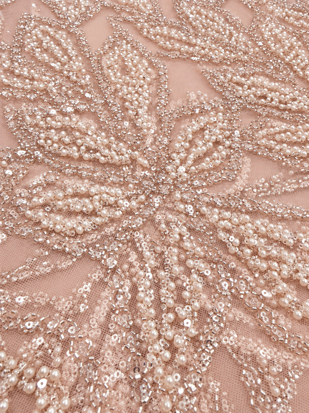 Fuller Quality Beaded Fabric - Pink