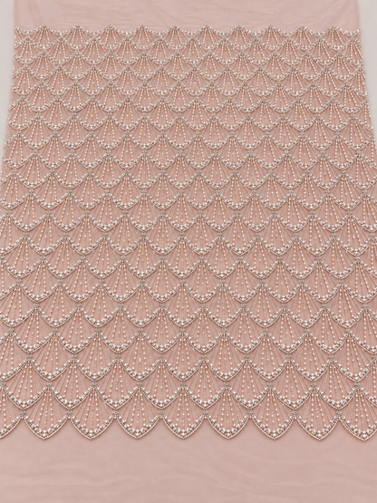 Izzlie Quality Beaded Fabric - Pink