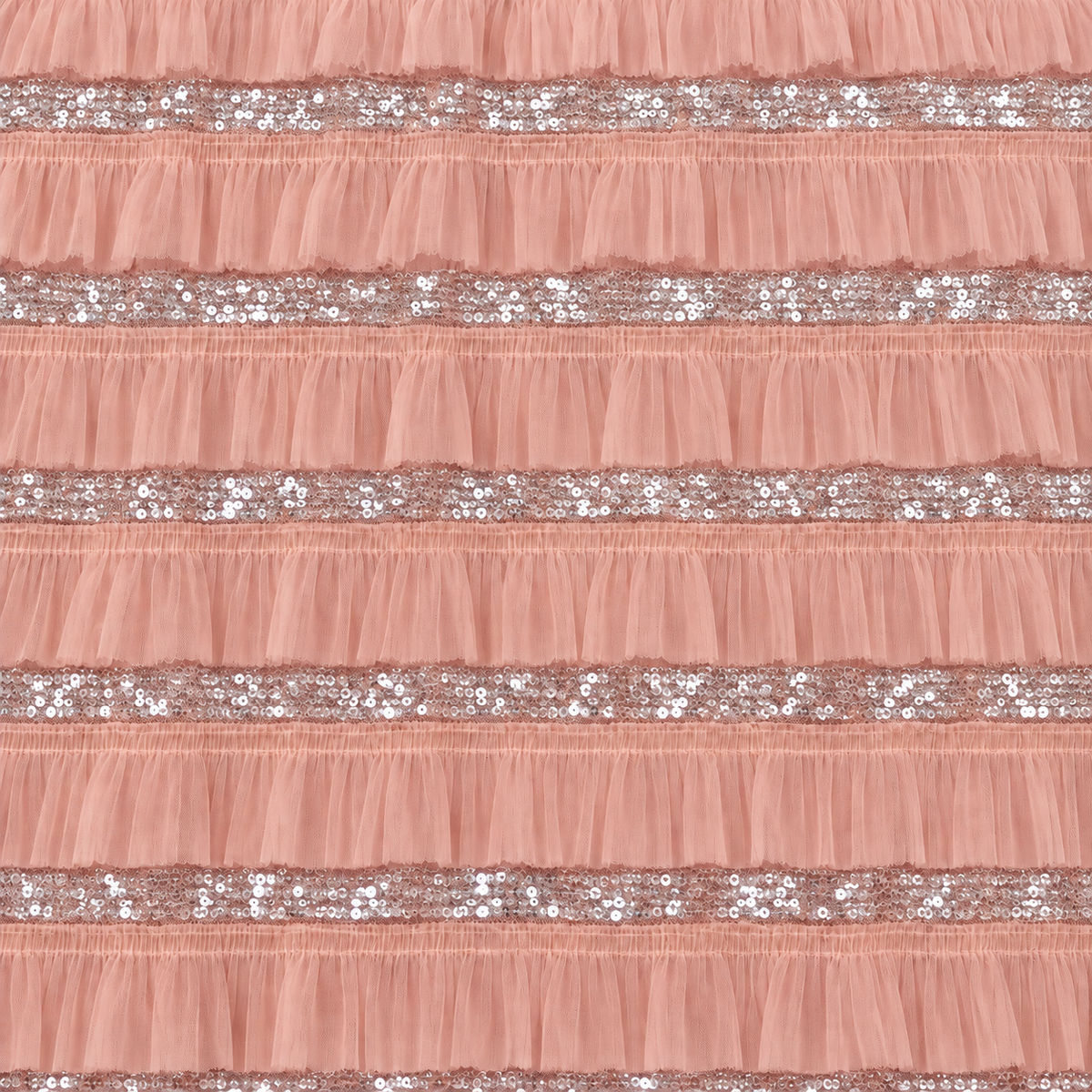 Terprise Quality Ruffle Tulle Sequin Fabric - Blush Pink