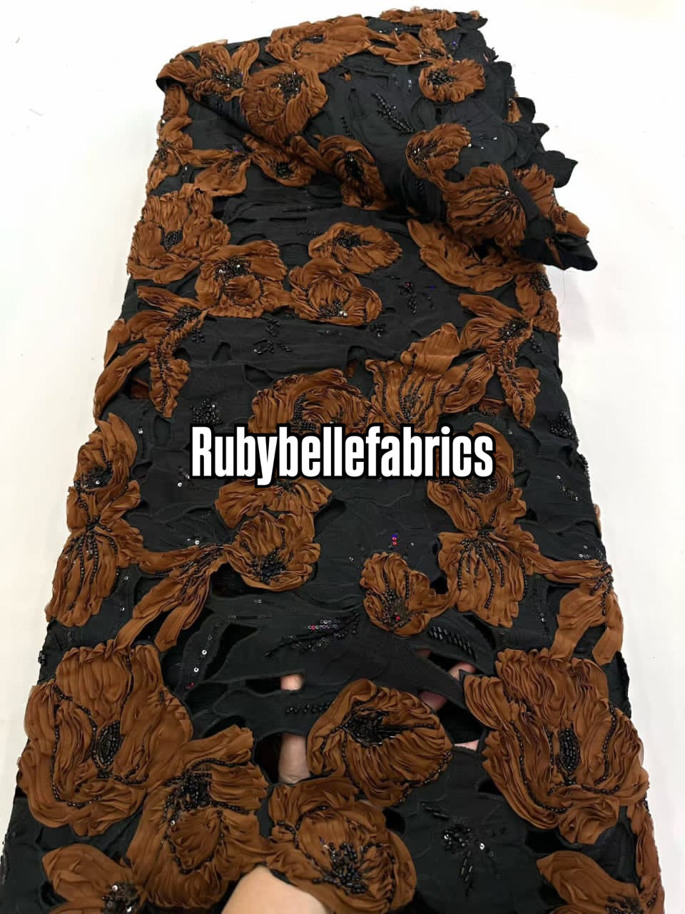 Ipped 3D Luxury Deluxe Floral Beaded Fabric