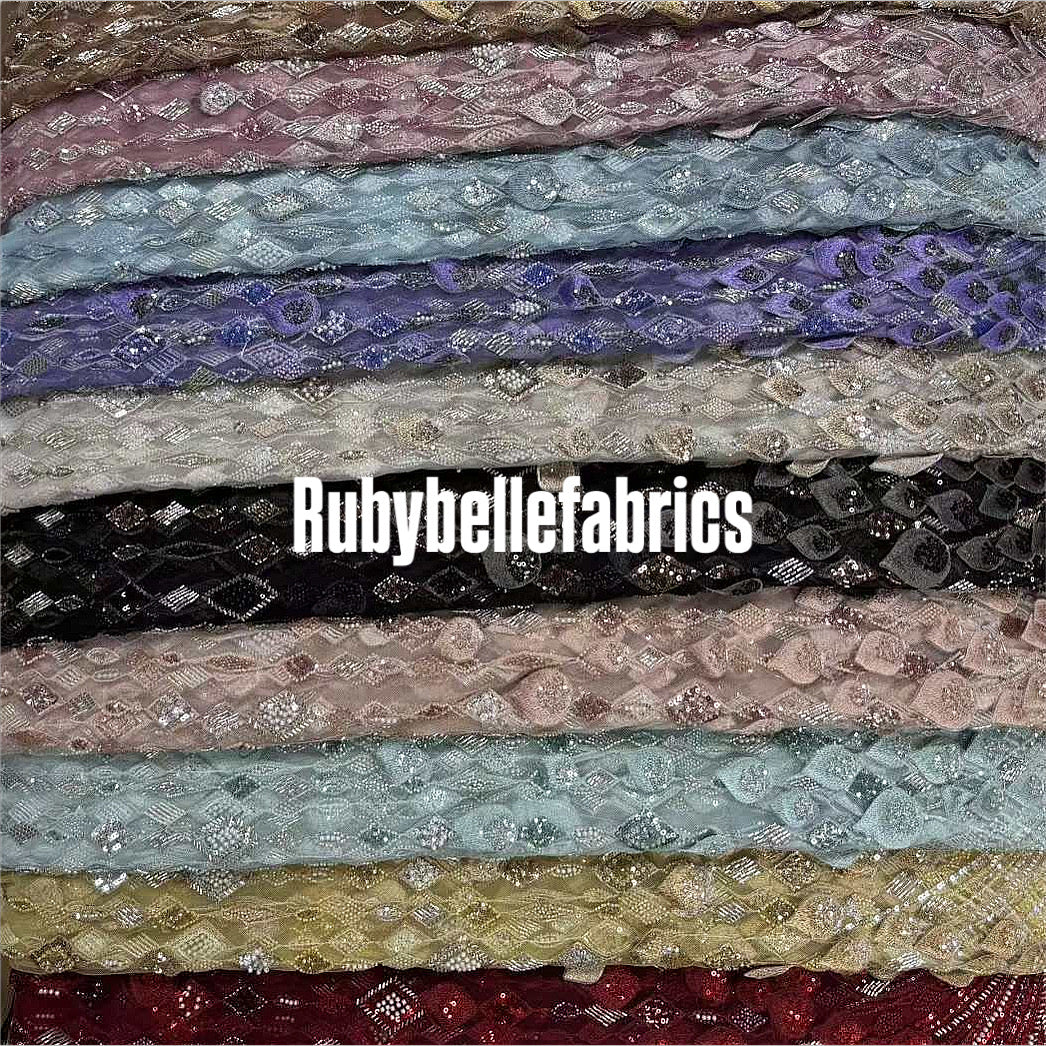 Cascada 3D Leaf Luxury Couture Fabric