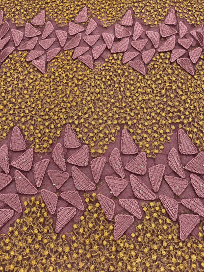 Ules Tulle Floral Fabric - Mauve