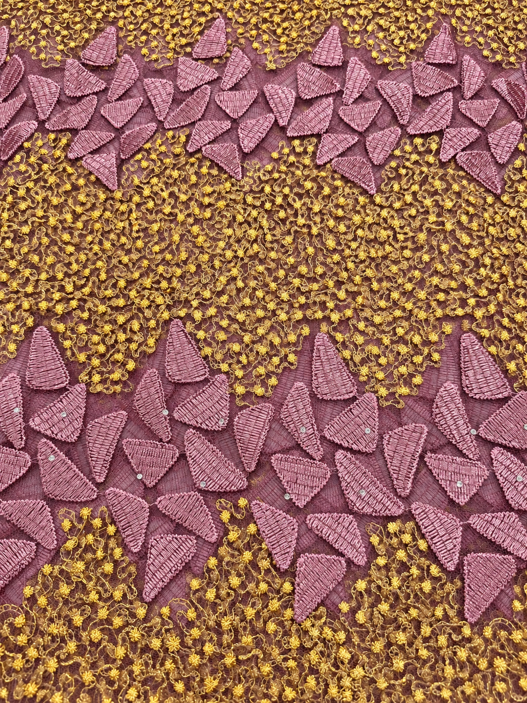 Ules Tulle Floral Fabric - Mauve