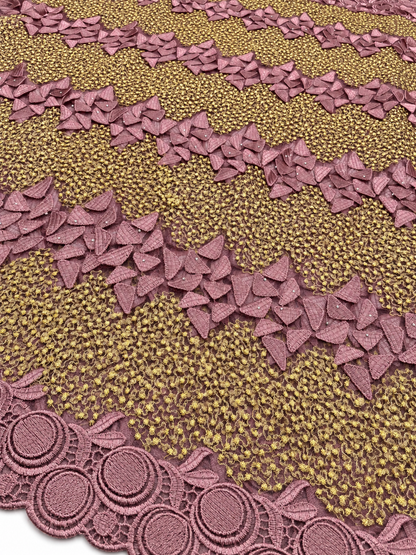 Ules Tulle Floral Fabric - Mauve