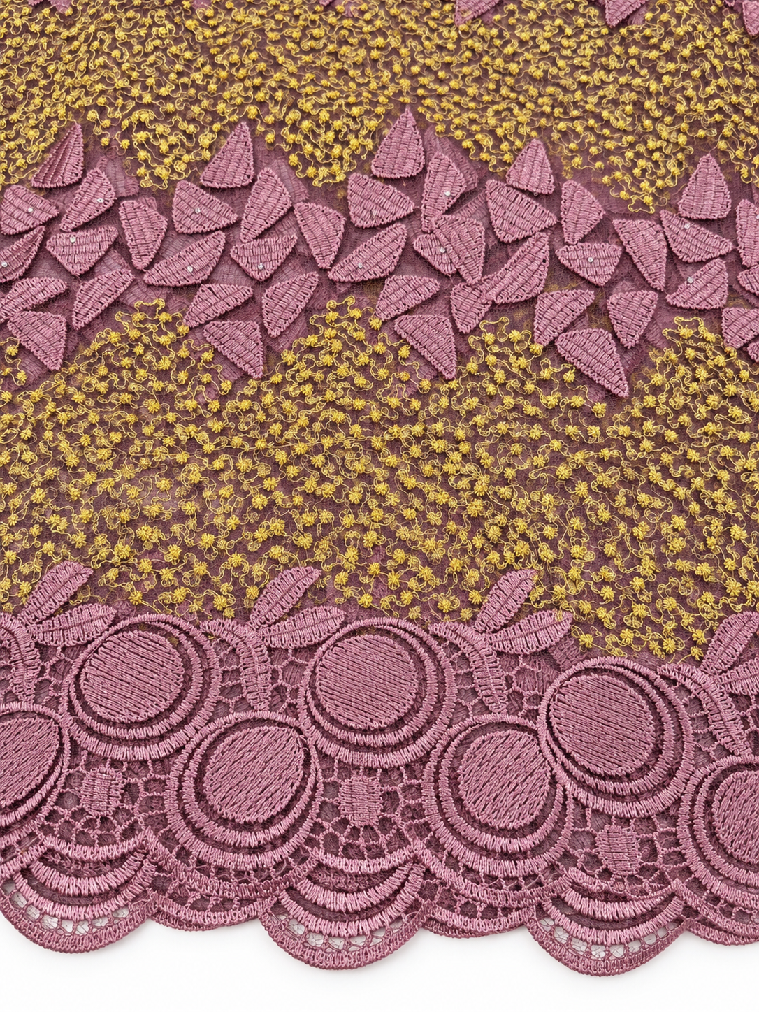 Ules Tulle Floral Fabric - Mauve