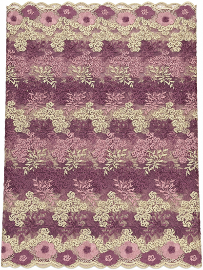 Ray Tulle Floral Fabric - Mauve/Beige