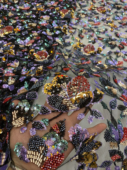 Volcee Luxury Handmade Beads Fabric - More Colors